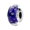 charm espaceur verre bleu marine en argent sterling 925