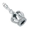 pendentif en forme de couronne en argent 925 sertie de zircons