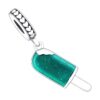 Pendentif charm en forme de glace vert pailleté en argent sterling 925