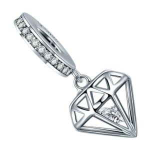 charm diamant argent 925 et zircon lumineux
