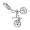 Charm vélo BMX en argent 925 en plein mouvement acrobatique