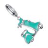 Charm vespa en argent 925 avec émail vert turquoise