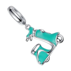 Charm vespa en argent 925 avec émail vert turquoise