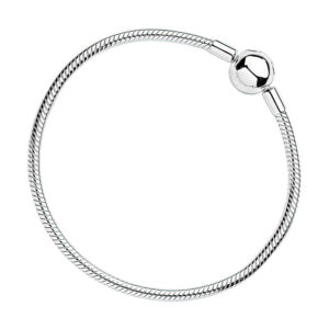 bracelet charm maille serpent argent 925 fermoir boule
