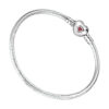 Bracelet charms femme en argent sterling 925 avec fermoir cœur zircon rouge
