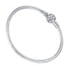bracelet charms en argent avec fermoir flocon serti de zircons