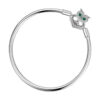 bracelet charm rigide fermoir chouette argent avec yeux zircons verts