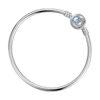 bracelet charms argent zircons avec fermoir rond serti bleu et rose