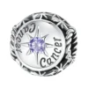 Charm Cancer en argent et cristal violet nacré.