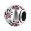 charm sphérique en argent avec pattes en zircon rose