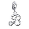 charm lettre B en argent sterling 925 et zircon