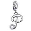 Charm lettre P en argent 925 orné d’un zircon brillant