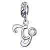 Charm lettre Y en argent sterling 925 avec zircon blanc étincelant