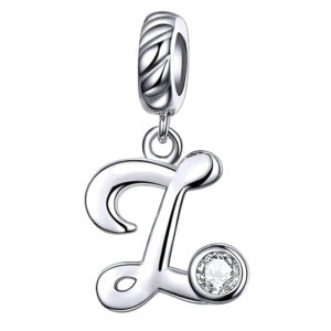 Charm lettre Z argent 925 suspendu à une bélière zirconée