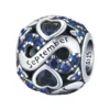 Charm mois de septembre en argent et cristaux bleus profonds.
