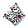 charm couronne argent rose avec zircons ronds