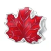 charm feuille érable en argent 925 émaillé rouge
