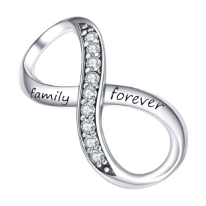Charm infini family forever en argent avec zircons blancs