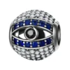 charm œil talisman en argent 925 et zircons bleus