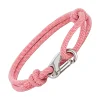 bracelet cordon rose avec fermoir mousqueton argenté