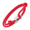 bracelet cordon rouge avec fermoir mousqueton argenté